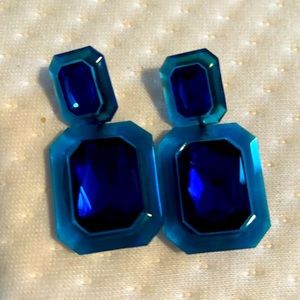 J.Crew Oversized Faceted Crystal Drop Earrings • NWOT